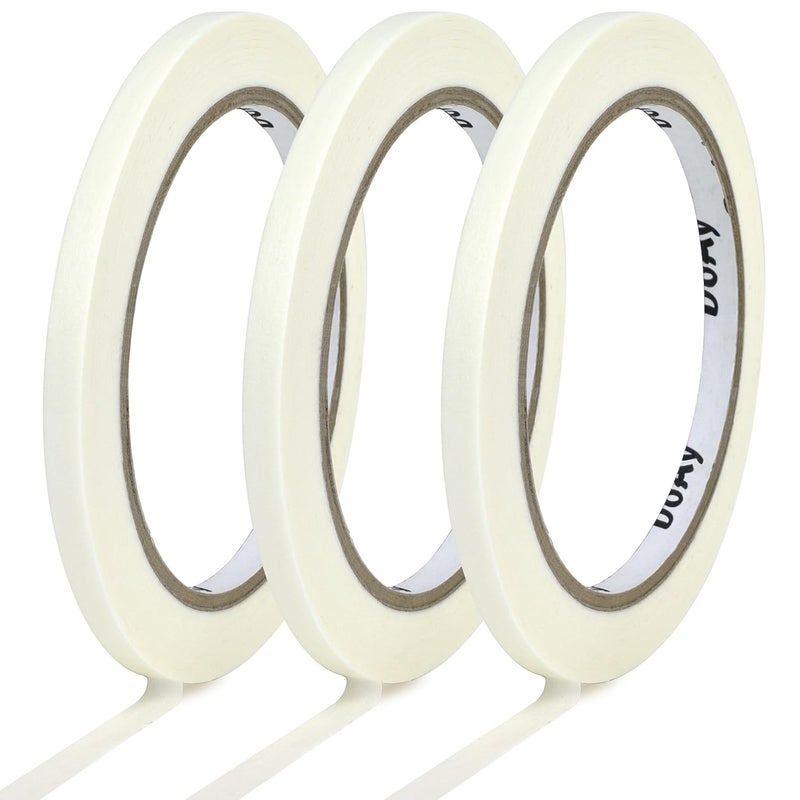 DOAY 3 Pack White Masking Tape - Painters Tape 0.25 Inch Wide - Multi-Surface, Water Resistant, Indoor & Outdoor Use - 270FT Total - Artist Tape for Paint, Wall, Car, DIY (#4010) - Image 2